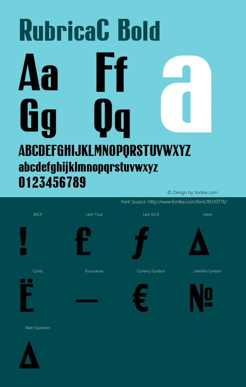 RubricaC Bold OTF 1.0;PS 001.000;Core 116;AOCW 1.0 161 Font Sample