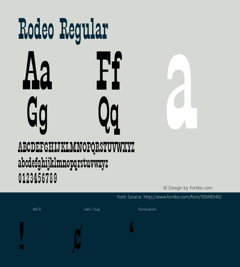 Rodeo Regular 001.001 Font Sample