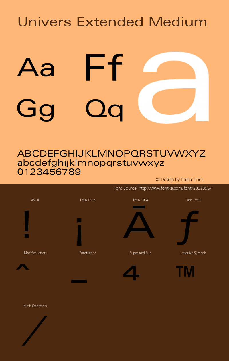 Univers Extended Medium Version 1.3 (ElseWare) Font Sample