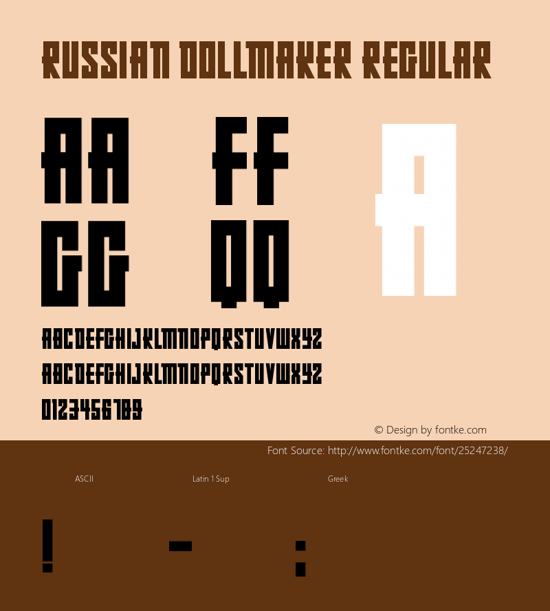 Russian Dollmaker Version 1.00 March 6, 2018, initial release Font Sample