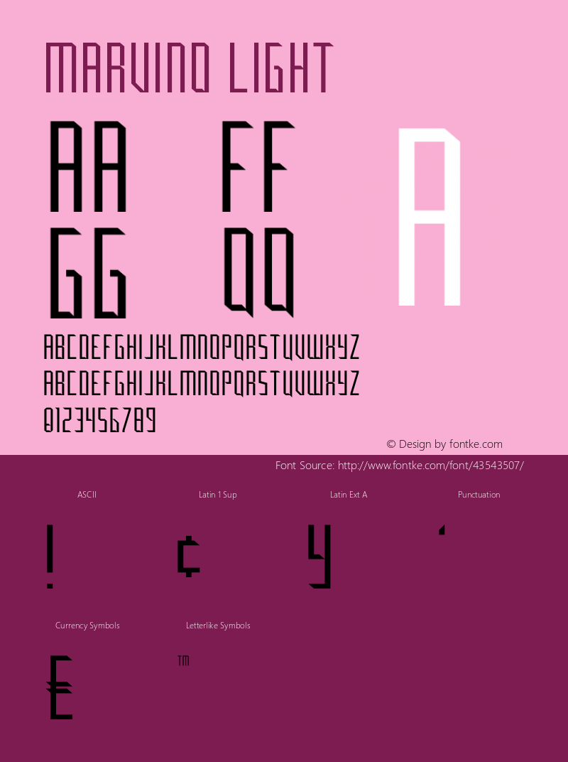 Marvino Light Version 1.002;Fontself Maker 3.3.0 Font Sample