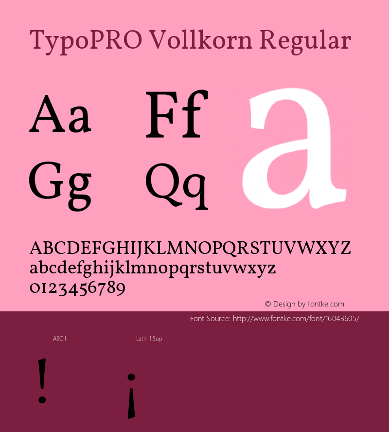 TypoPRO Vollkorn Regular Version 3.005;PS 003.005;hotconv 1.0.70;makeotf.lib2.5.58329 Font Sample