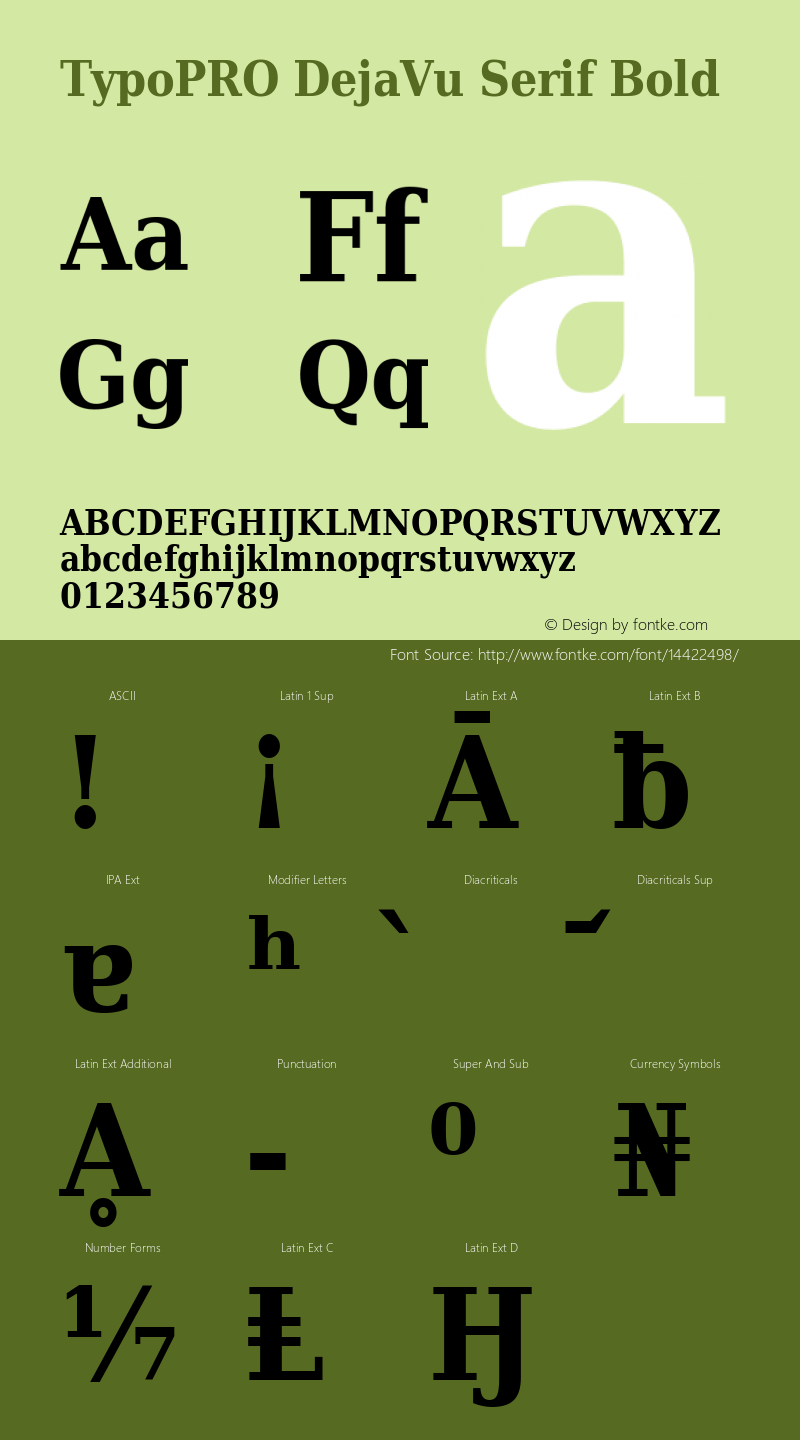 TypoPRO DejaVu Serif Bold Version 2.34 Font Sample