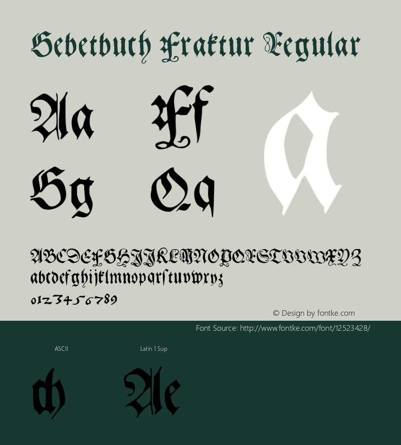 Gebetbuch Fraktur Regular 001.000 Font Sample