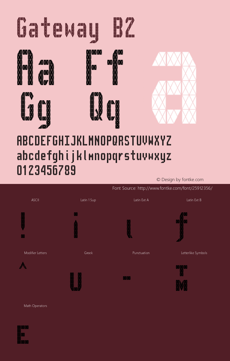 Gateway-B2 Version 001.000 Font Sample