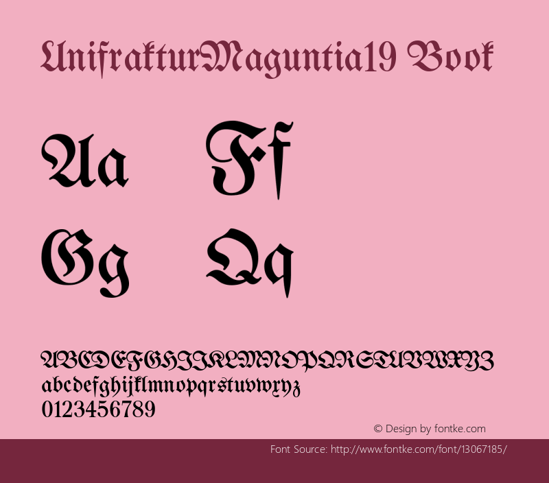 UnifrakturMaguntia19 Book Version 2016-02-21 Font Sample