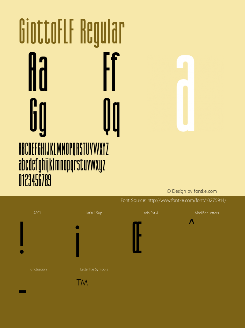 GiottoFLF Regular 1.0 Font Sample