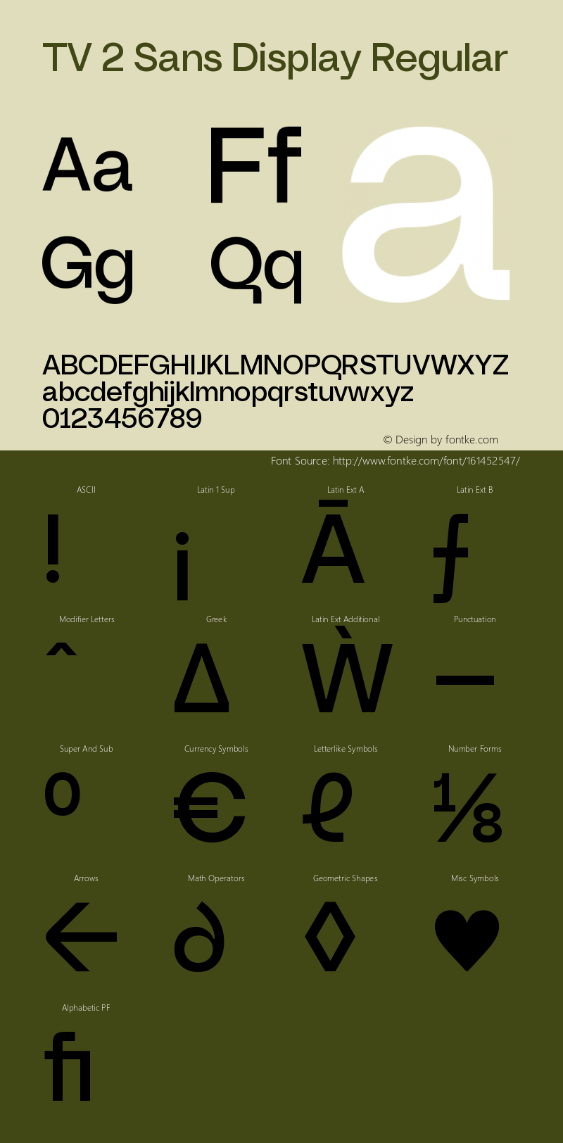 TV 2 Sans Display Regular Version 1.003 Font Sample