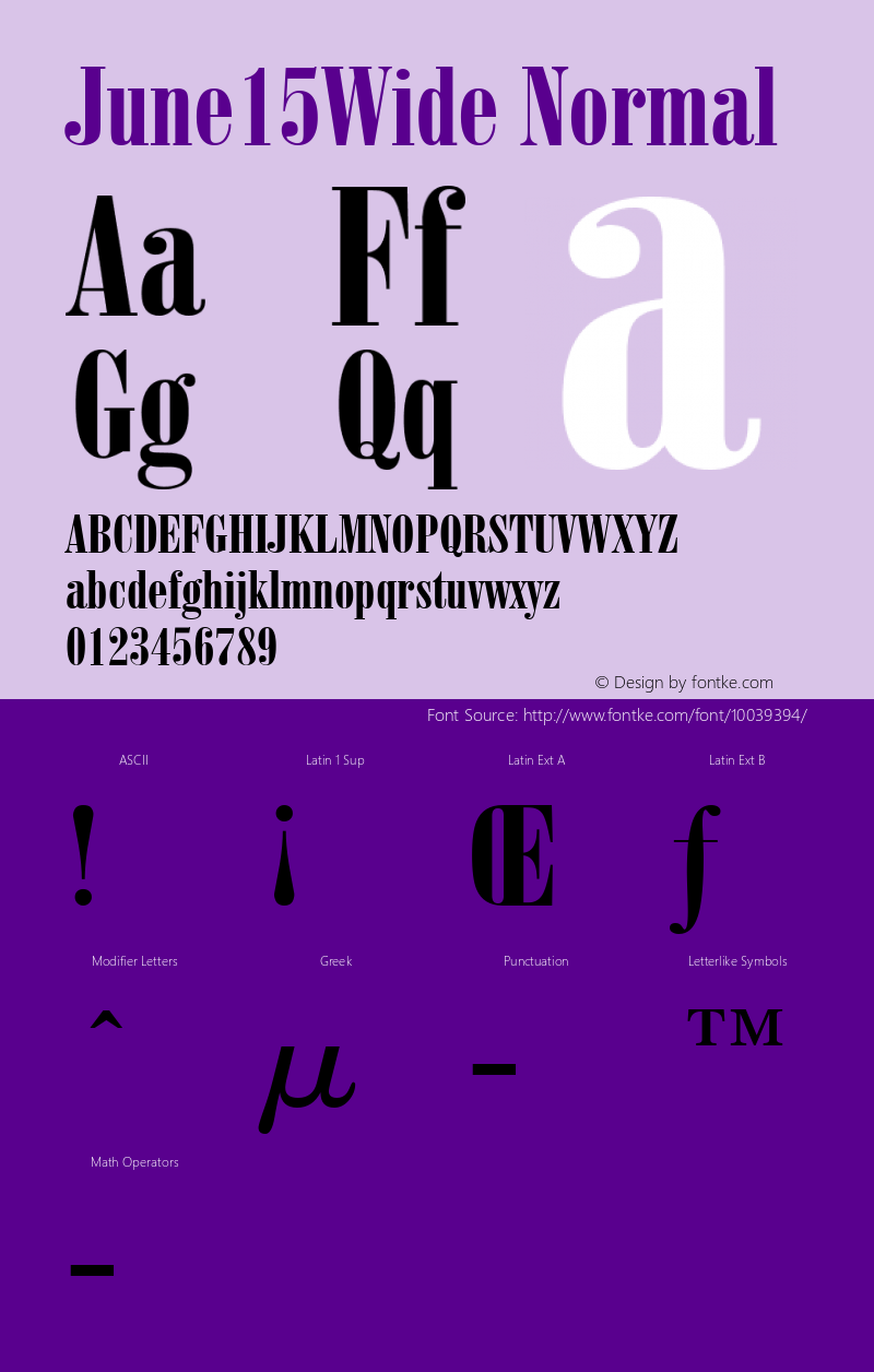 June15Wide Normal Macromedia Fontographer 4.1 6/28/96 Font Sample