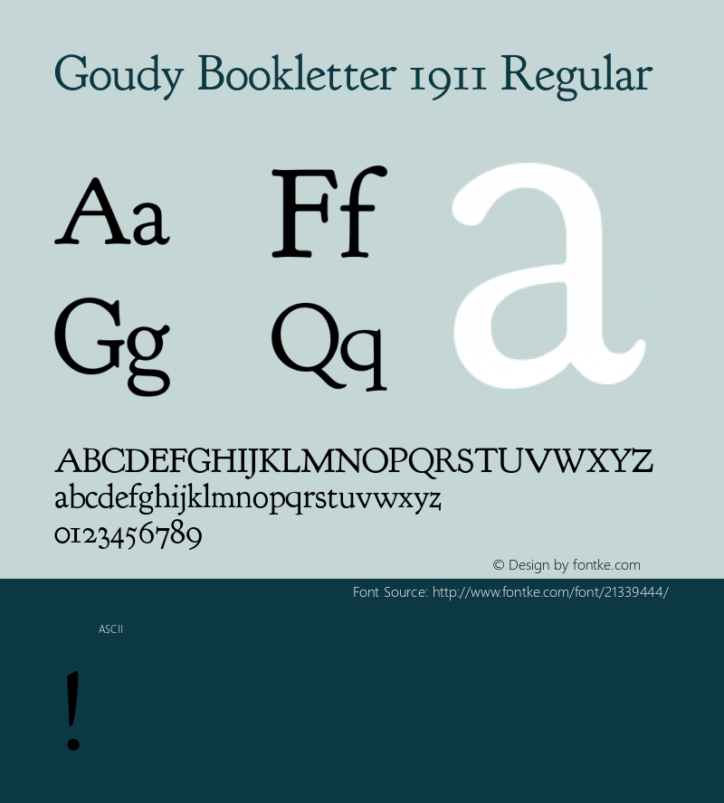 GoudyBookletter1911 Version 1.0 Font Sample