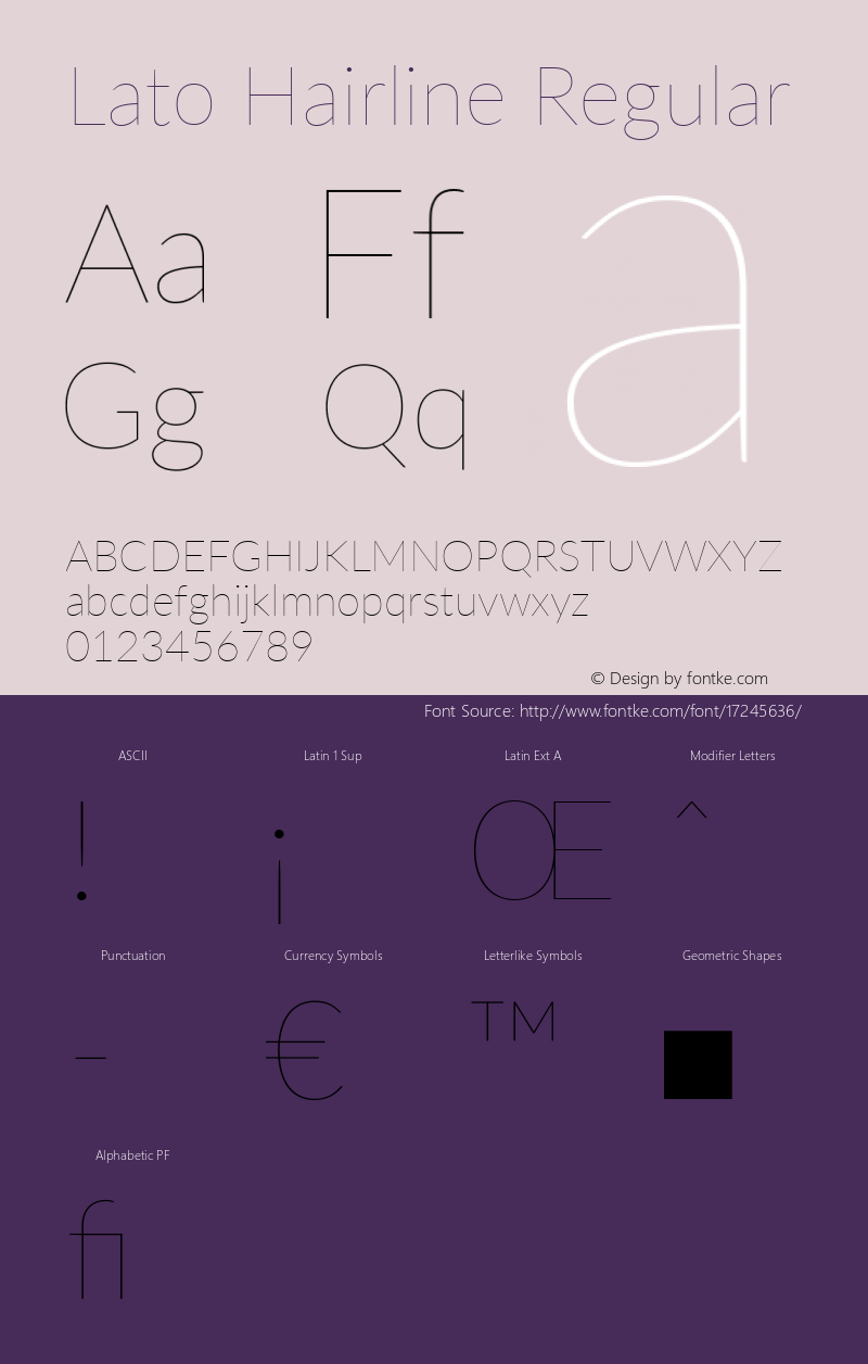 Lato Hairline Regular Version 2.015; 2015-08-06; http://www.latofonts.com/ Font Sample