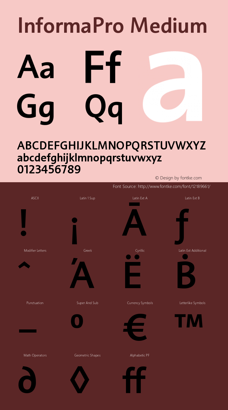 InformaPro Medium Version 001.001 Font Sample