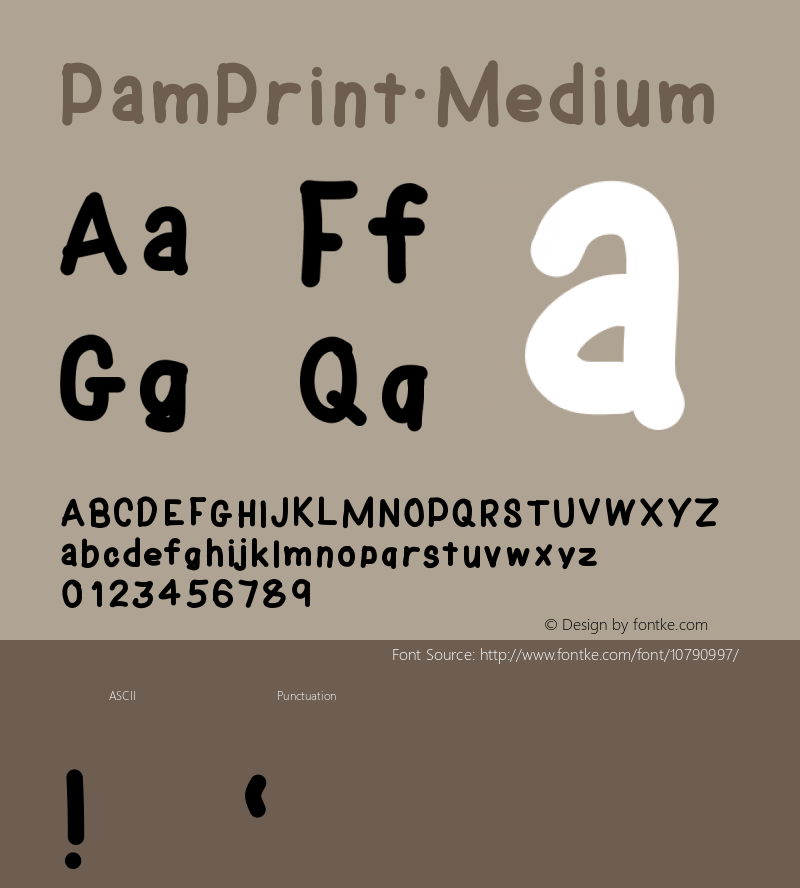 PamPrint Medium Version 001.000 Font Sample