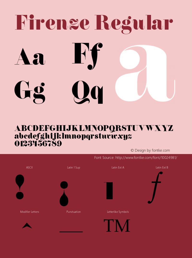 Firenze Regular 001.003 Font Sample