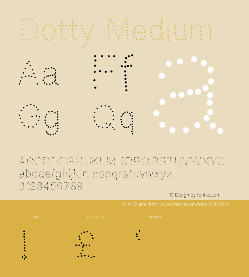 Dotty Medium Version 001.000 Font Sample