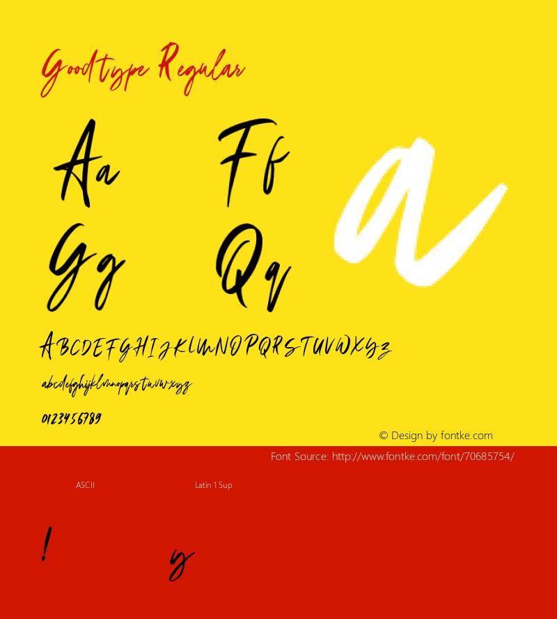 Goodtype Version 1.000 Font Sample