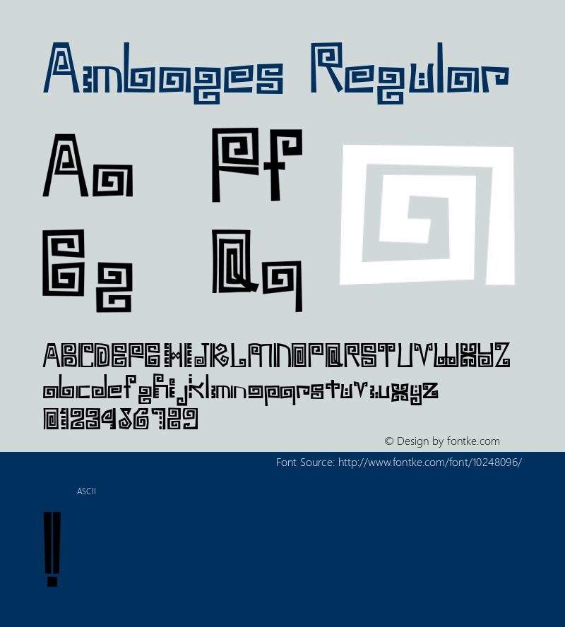 Ambages Regular Version 1.2 Font Sample