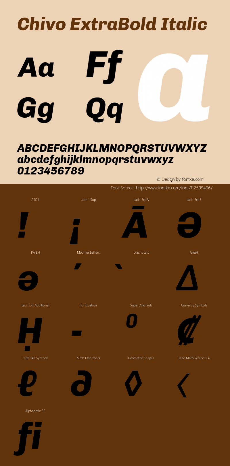 Chivo ExtraBold Italic Version 1.007 Font Sample