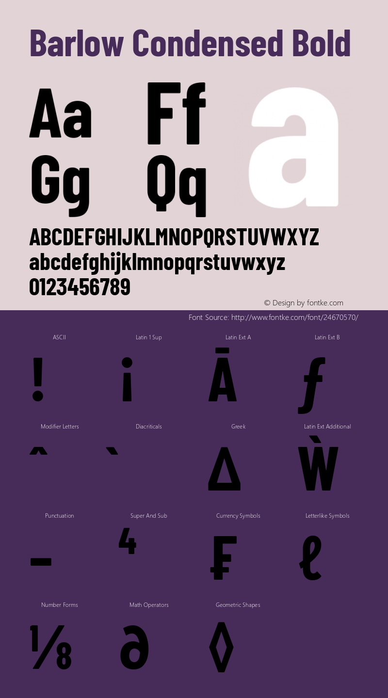 Barlow Condensed Bold Version 1.203 Font Sample