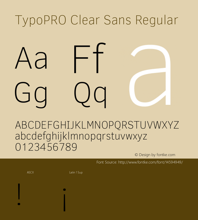 TypoPRO Clear Sans Regular Version 1.00 Font Sample