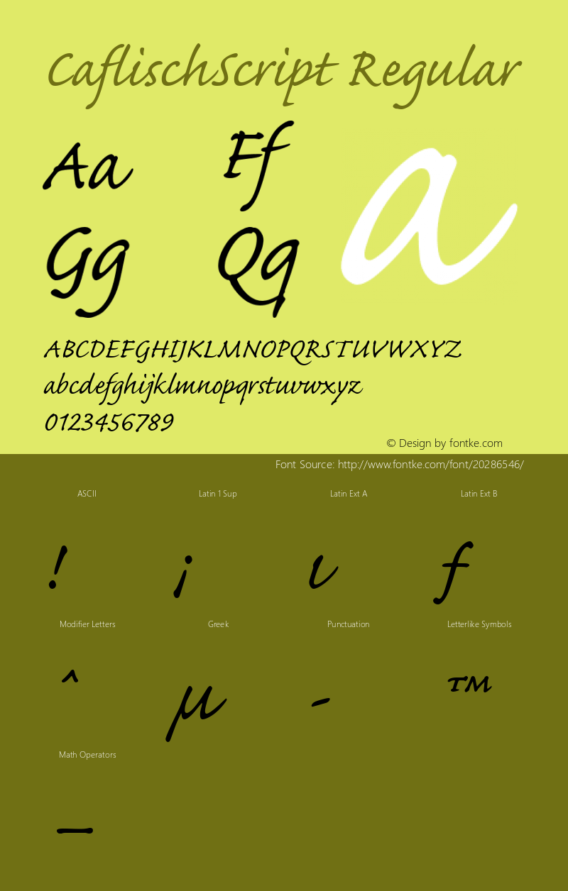 CaflischScript Macromedia Fontographer 4.1.5 26/11/04 Font Sample