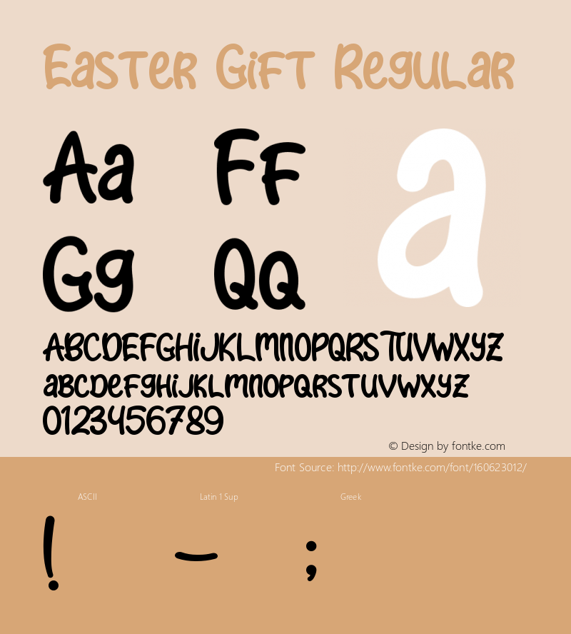 Easter Gift - Personal Use Version 1.00;February 1, 2021;FontCreator 12.0.0.2555 64-bit Font Sample