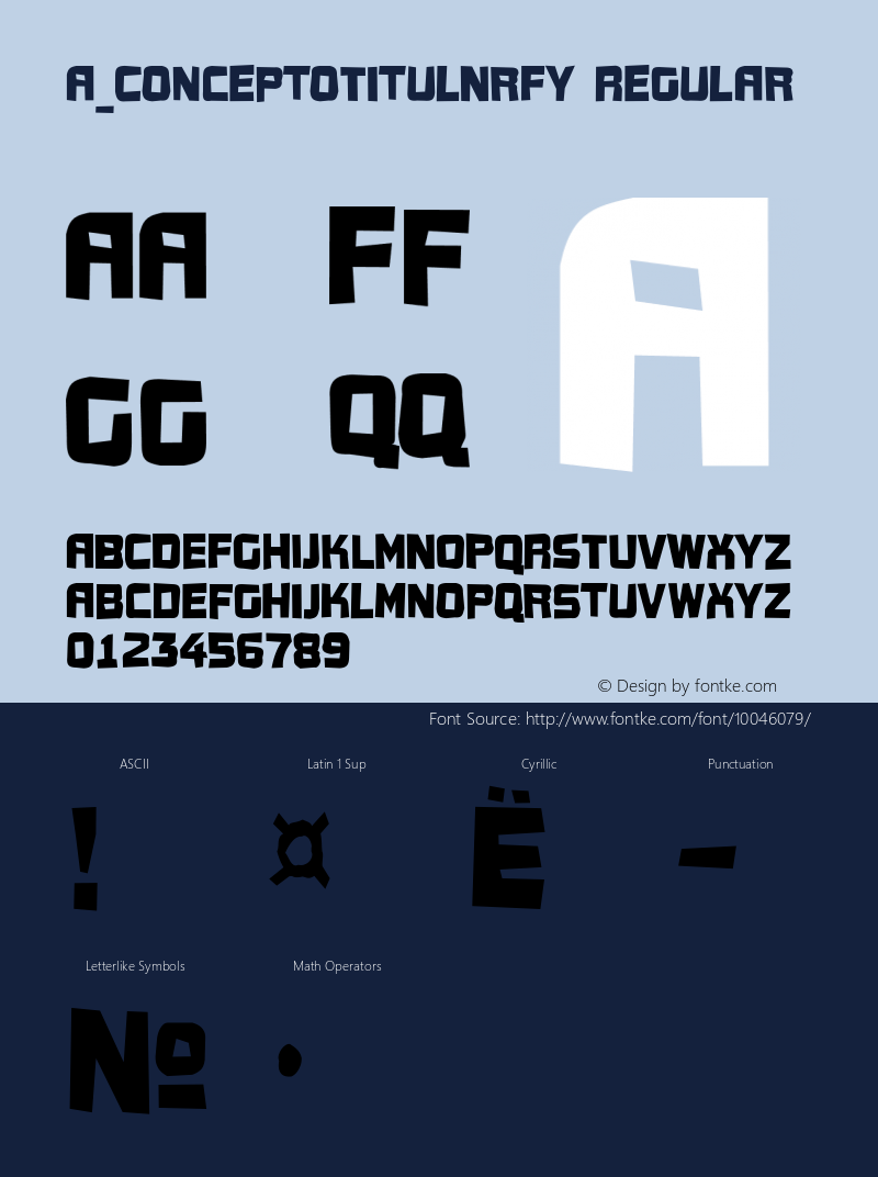 a_ConceptoTitulNrFy Regular 01.02 Font Sample