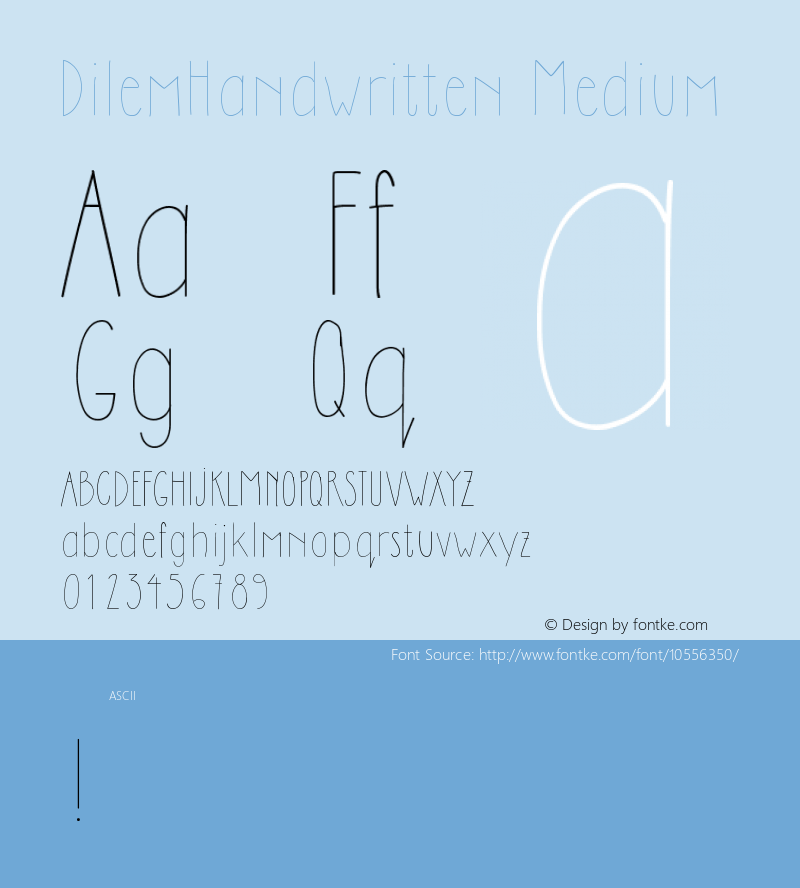 DilemHandwritten Medium Version 1.00 May 19, 2014, initial release Font Sample