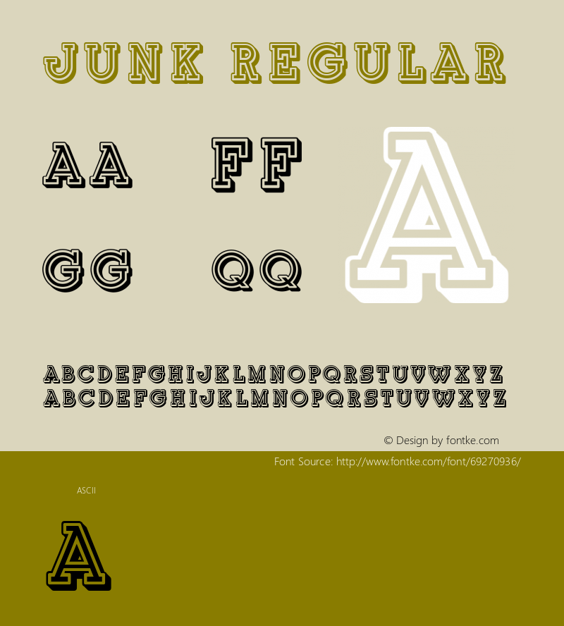 Junk Regular Version 1.000 Font Sample