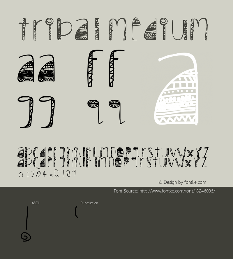 Tribal Medium Version 001.000 Font Sample