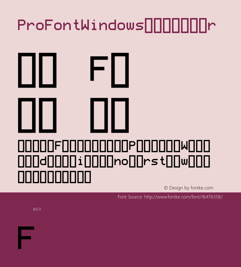 ProFontWindows Regular ProFontWindows 2.3 Font Sample