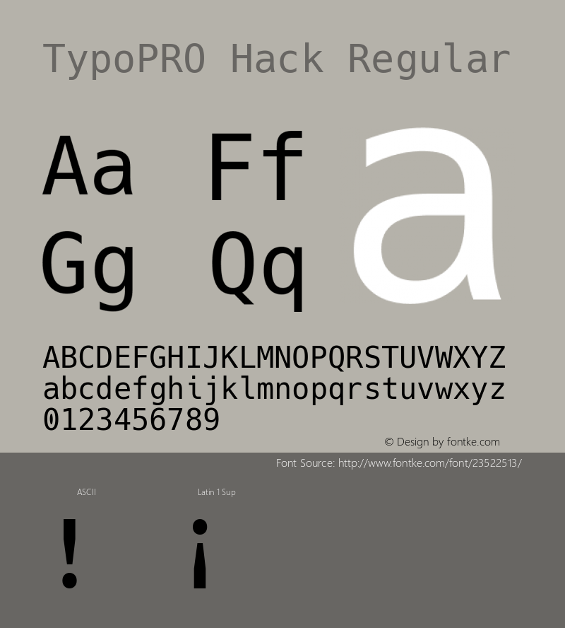 TypoPRO Hack Regular Version 2.020 Font Sample