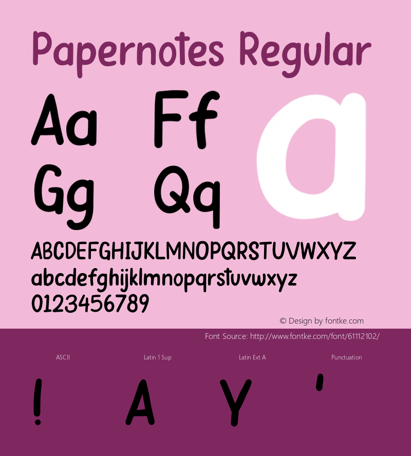 Papernotes Version 1.014;Fontself Maker 3.5.1 Font Sample