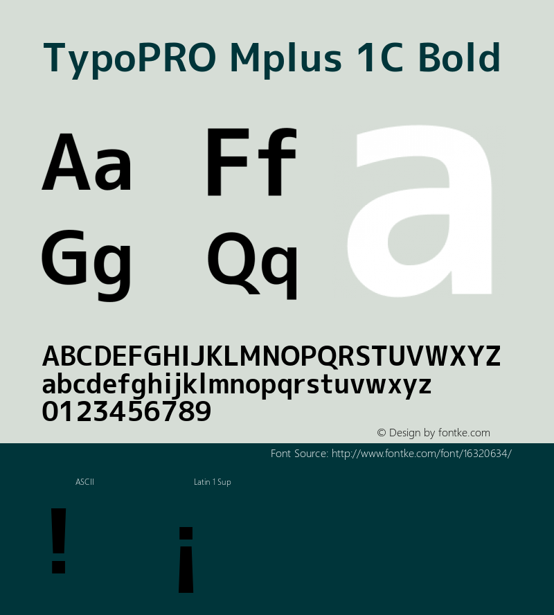 TypoPRO Mplus 1C Bold Version 1.059 Font Sample