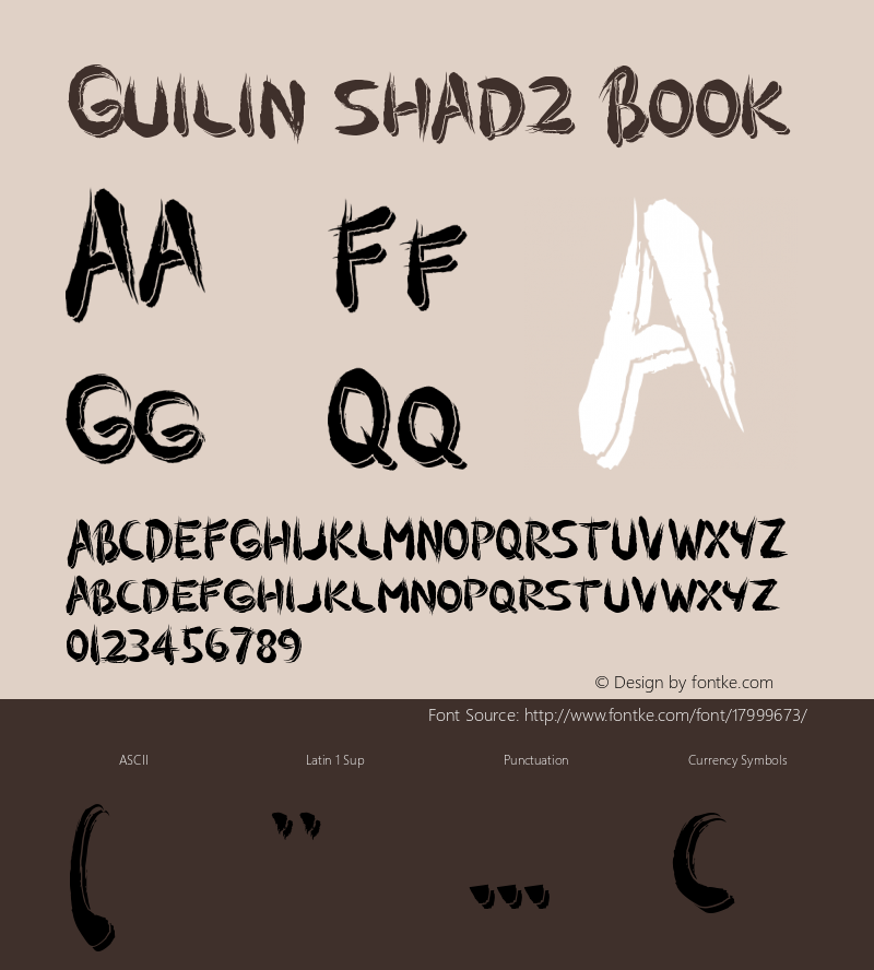 Guilin shad2 Book Version 1.000 Font Sample