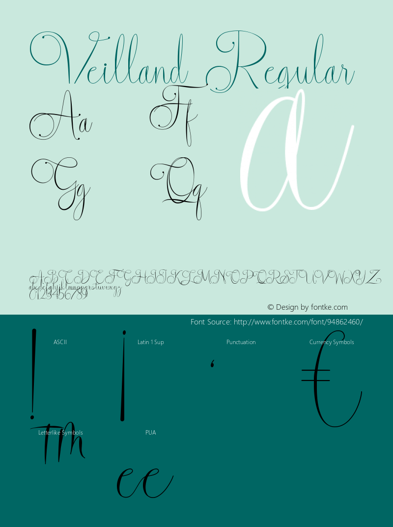 Veilland Version 1.00;January 5, 2021;FontCreator 13.0.0.2672 64-bit Font Sample