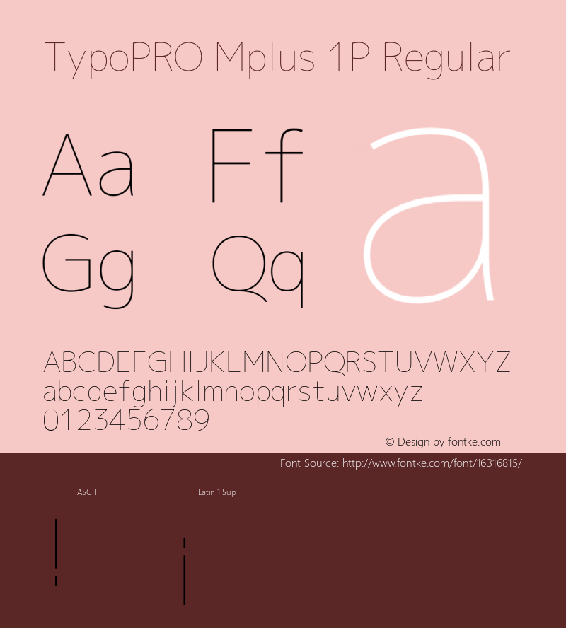 TypoPRO Mplus 1P Regular Version 1.059 Font Sample