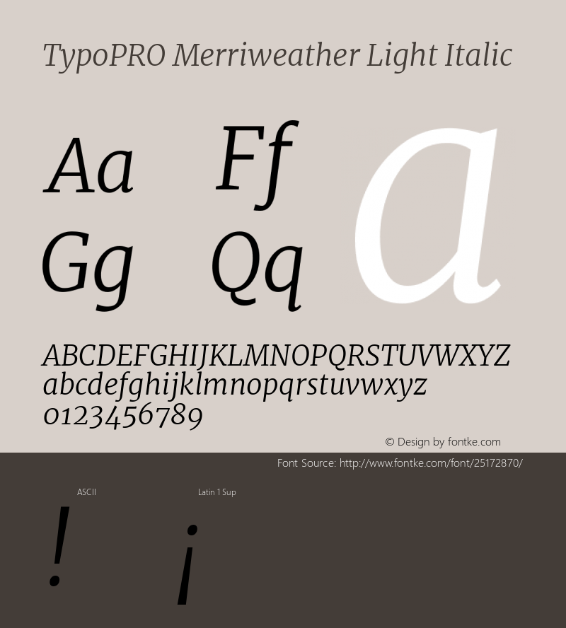 TypoPRO Merriweather Light Italic Version 2.002 Font Sample