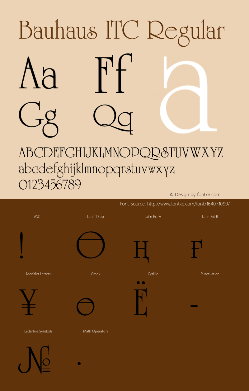 Bauhaus ITC Version 1.20 Font Sample