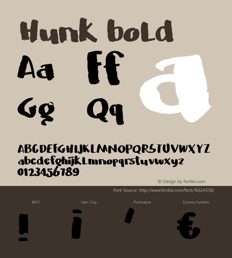 Hunk bold Version 001.000 Font Sample