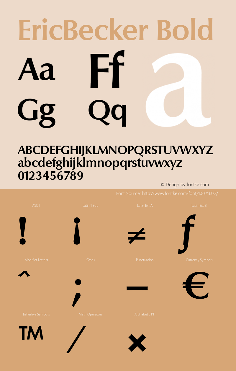 EricBecker Bold 001.000 Font Sample