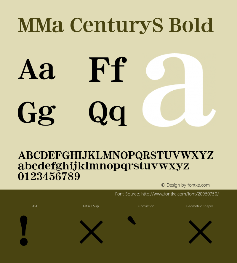 MMaCenturyS-Bold Version 3.100;PS 001.000;hotconv 1.0.38;makeotf.lib1.6.5960 Font Sample