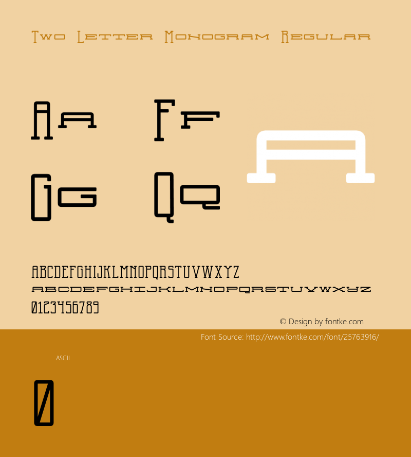 Two Letter Monogram Regular Version 1.000 Font Sample