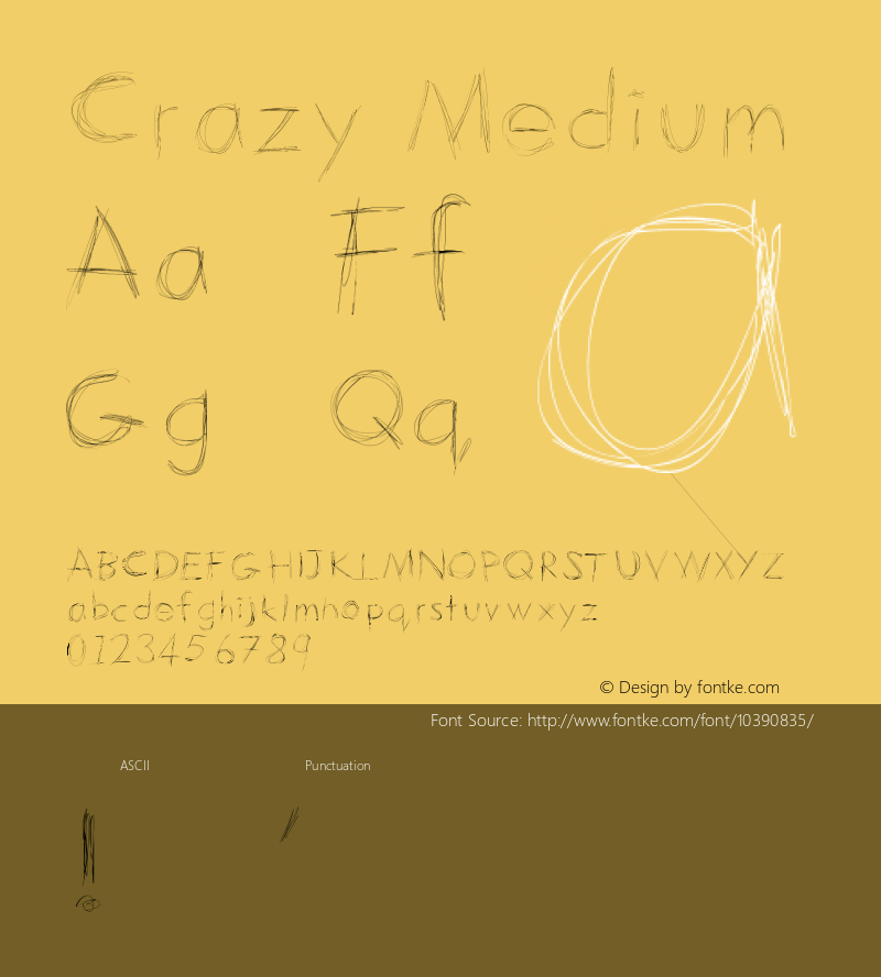 Crazy Medium Version 001.000 Font Sample