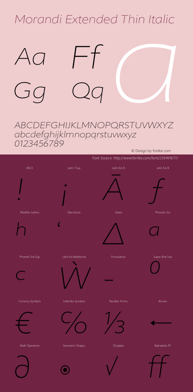 Morandi Ext Thin Italic Version 1.22, build 12, s3图片样张