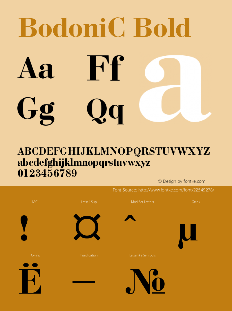 PT Bodoni Bold Cyrillic Version 001.000 Font Sample