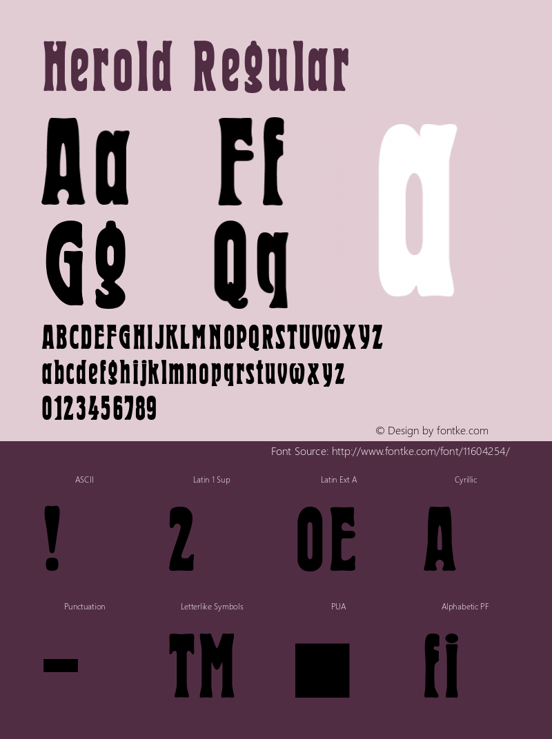 Herold Regular 1.0 Thu Jun 17 19:26:33 1993 Font Sample