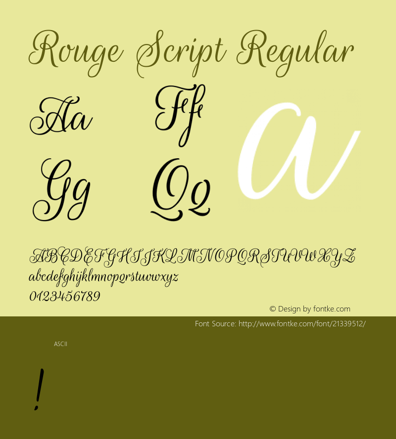 RougeScript Version 1.0 Font Sample