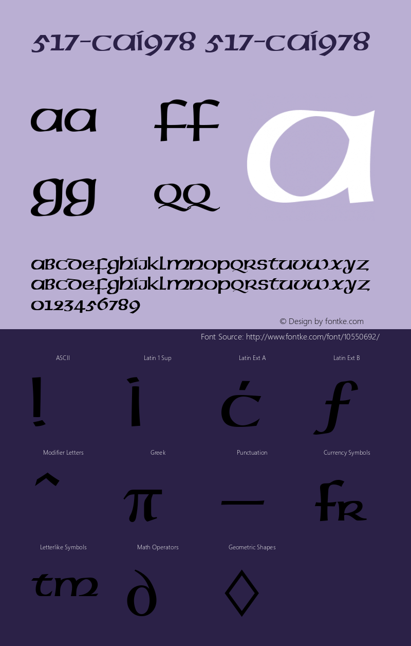 517-CAI978 517-CAI978 Version 3.0 Font Sample