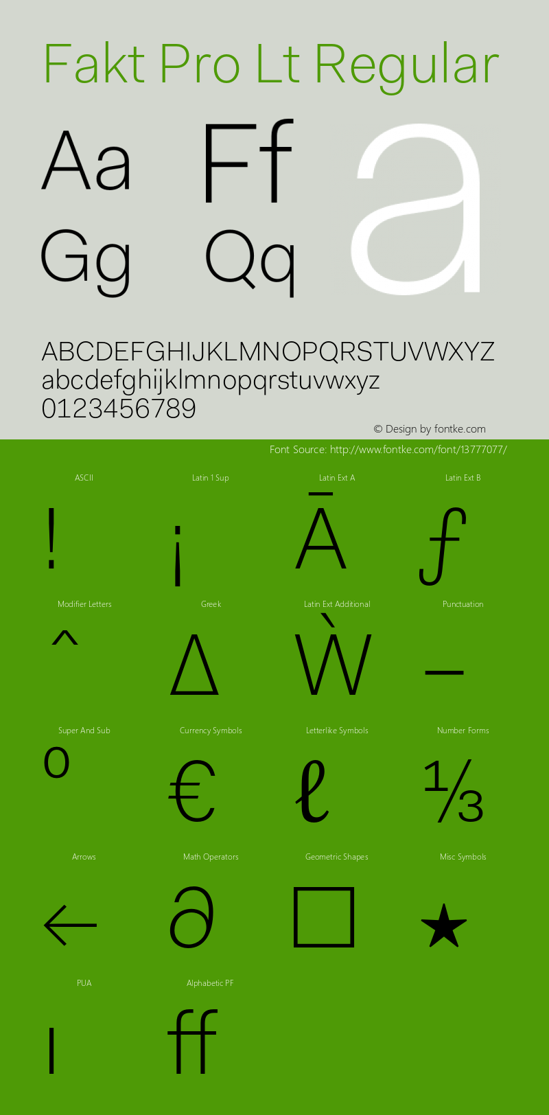 Fakt Pro Lt Regular Version 2.000;PS 1.000;hotconv 1.0.50;makeotf.lib2.0.16970 Font Sample